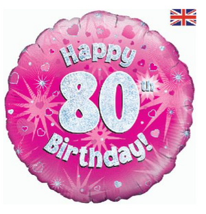 Happy 80th Birthday Pink Holographic