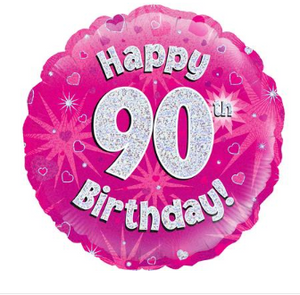 Happy 90th Birthday Pink Holographic