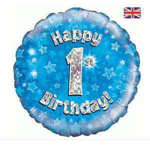 Happy 1st Birthday Blue Holographic