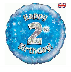 Happy 2nd Birthday Blue Holographic