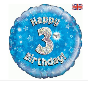 Happy 3rd Birthday Blue Holographic