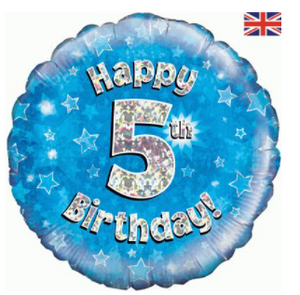 Happy 5th Birthday Blue Holographic