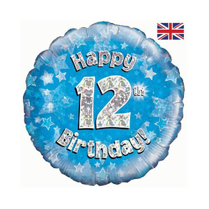 Happy 12th Birthday Blue Holographic