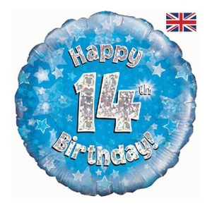 Happy 14th Birthday Blue Holographic
