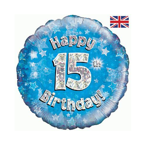 Happy 15th Birthday Blue Holographic