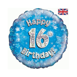 Happy 16th Birthday Blue Holographic