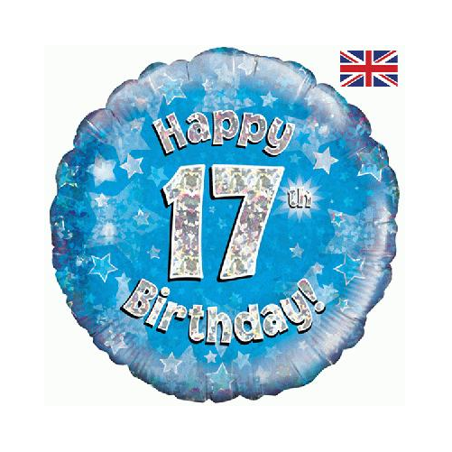 Happy 17th Birthday Blue Holographic