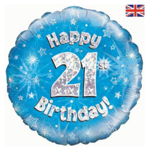 Happy 21st Birthday Blue Holographic