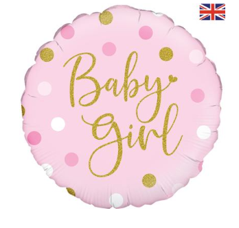 Sparkling Baby Girl Dots Holographic (18inch)