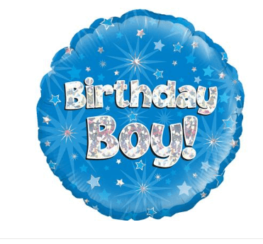 Birthday Boy Blue Holographic Foil Balloon