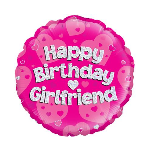 Happy Birthday Girlfriend Holographic Foil Balloon