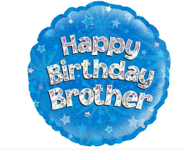 Happy Birthday Brother Holographic Foil Balloon (18 inch)