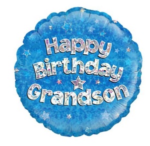 Happy Birthday Grandson Holographic Foil Balloon(18inch)
