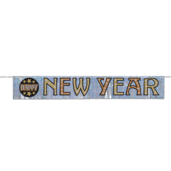 Foil New Year's Stars Fringe Banner (4.75 ft)