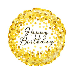 Gold Sparkle Birthday Holographic Foil Balloon