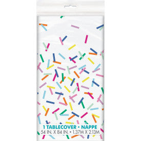 Pink Sprinkles Rectangular Plastic Table Cover (54" x 84")