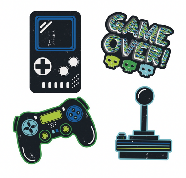 Gamer Birthday Wall Decals - (4 Pack)