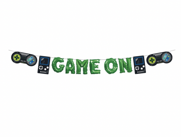 Gamer Birthday "Game On" Mini Foil Balloon Banner Kit