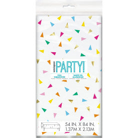 Bright Triangle Birthday Rectangular Foil Table Cover (54" x 84")