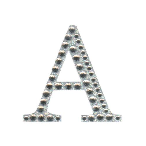 Craft Stickers Letter A with Diamante Iridescent No.42 (50mm)