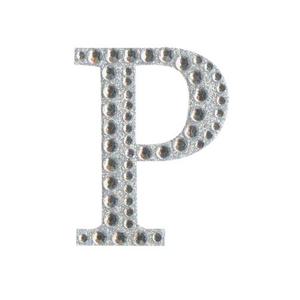 Craft Stickers Letter P with Diamante Iridescent No.42 (50mm)
