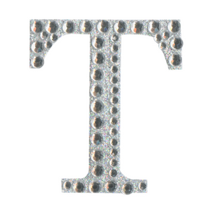 Craft Stickers Letter T with Diamante Iridescent No.42 (50mm)