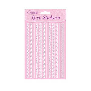 Lace Stickers Edging Selection White No.01 (12 strips)