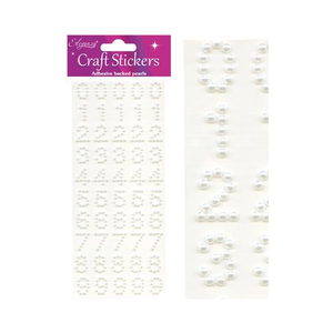 Craft Stickers Pearl Numbers White No.01