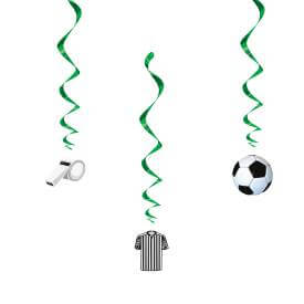 3D Soccer Hanging Swirl Decorations - 26" (3 Pack)