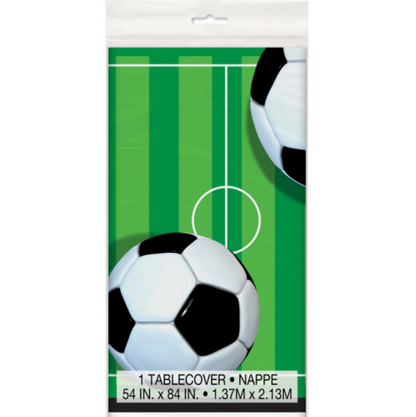 3D Soccer Rectangular Plastic Table Cover (54"x84")