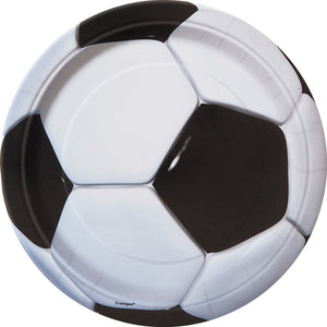 3D Soccer Round 7" Dessert Plates (8 Pack)