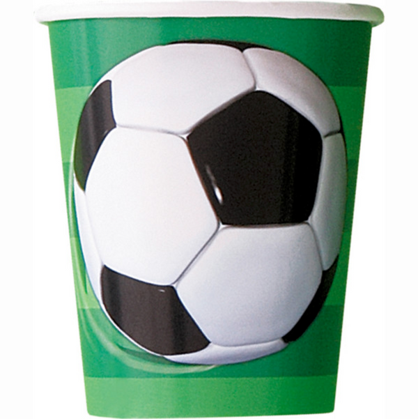 3D Soccer 9oz Paper Cups (8 pack)