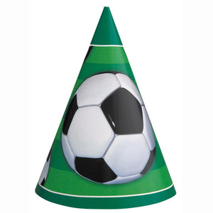 3D Soccer Party Hats (8 pack)
