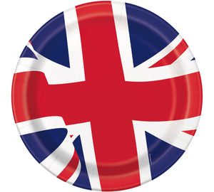 Union Jack Round Dinner Plates 9" - ( 8 Pack)