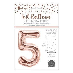 Number 5 Rose Gold Foil Balloon (65cm)