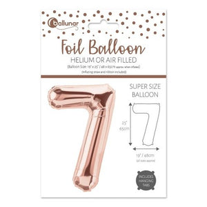 Number 7 Rose Gold Foil Balloon (65cm)