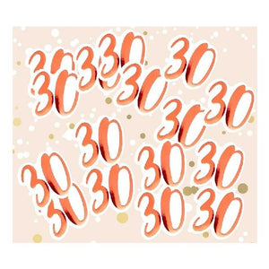 Big Size Rose Gold 30th Confetti