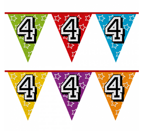 Holographic bunting '4' (8 m)