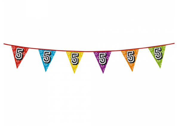 Holographic bunting '5' (8 m)