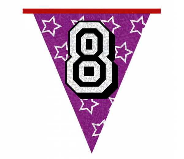 Holographic bunting '8' (8 m)