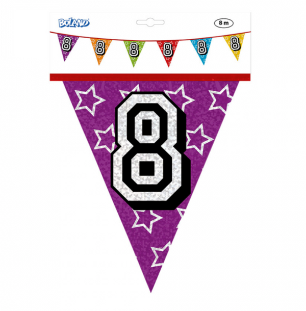 Holographic bunting '8' (8 m)