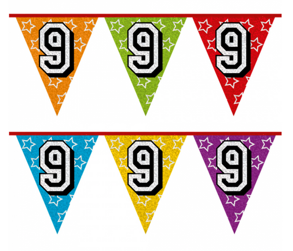 Holographic bunting '9' (8 m)