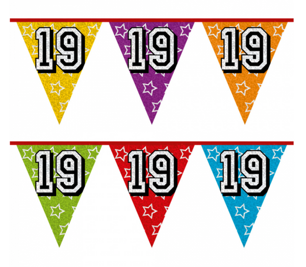 Holographic bunting '19' (8 m)