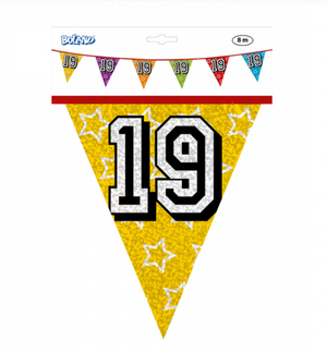 Holographic bunting '19' (8 m)