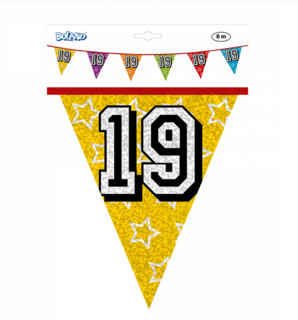 Holographic bunting '19' (8 m)