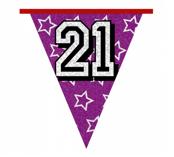 Holographic bunting '21' (8 m)