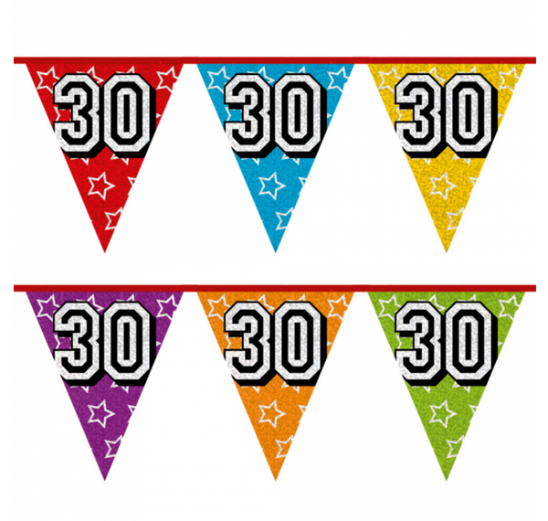 Holographic bunting '30' (8 m)