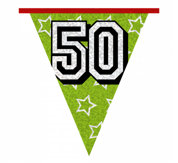 Holographic bunting '50' (8 m)