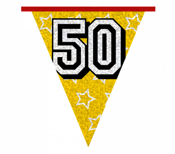 Holographic bunting '50' (8 m)