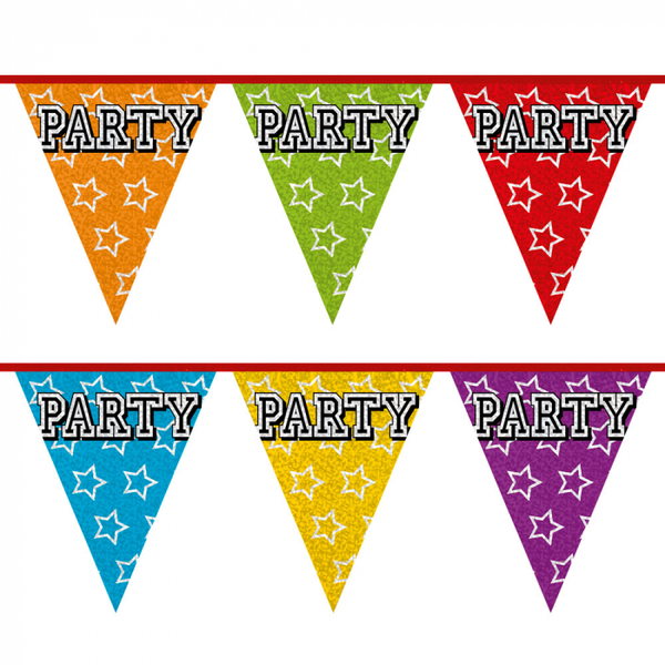 Holographic bunting 'Party' (8 m)